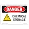 Signmission Safety Sign, OSHA Danger, 7" Height, Chemical Storage, Landscape, D-L-1060 OS-DS-D-710-L-1060 - alternate 1